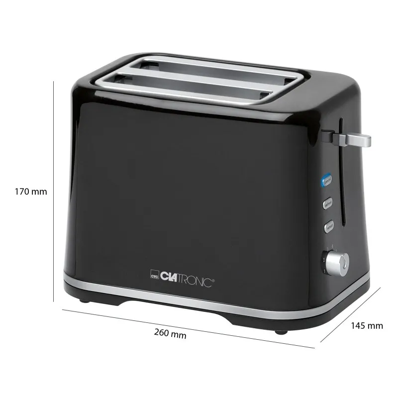 Тостер Clatronic TA 3554 Black/Silver : рівномірне підсмажування для ідеального смаку